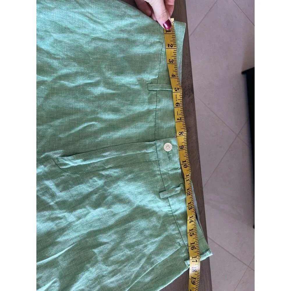 Polo Ralph Lauren 100% Linen Shorts Mens Size 34 Classic Fit Green